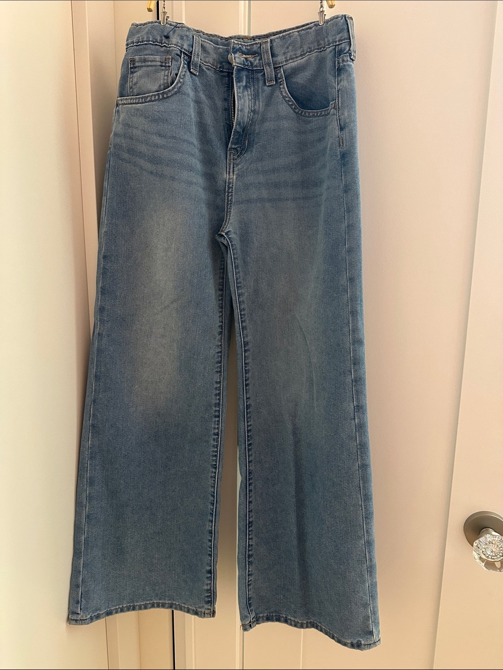 Classic Wide-Leg Kids Jeans in Light Blue